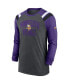 ფოტო #3 პროდუქტის Men's Heathered Charcoal, Purple Minnesota Vikings Tri-Blend Raglan Athletic Long Sleeve Fashion T-shirt