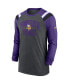 Фото #3 товара Men's Heathered Charcoal, Purple Minnesota Vikings Tri-Blend Raglan Athletic Long Sleeve Fashion T-shirt