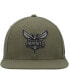 Men's Olive Charlotte Hornets Ballpark Camo Captain Snapback Hat