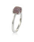 Pink Sapphire Pave Puff Solitaire Ring in Sterling Silver by Suzy Levian