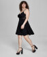 ფოტო #3 პროდუქტის Trendy Plus Size Lace-Corset Scuba Dress