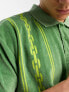 Obey pensa velour polo shirt in green