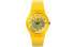 Фото #1 товара Часы наручные Swatch Originals SUOJ108 с кварцевым механизмом, спортивные, унисекс, желтый циферблат, пластиковый корпус, силиконовый ремешок, 41*47.4 мм
