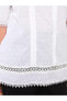 Фото #4 товара LCW Grace Kaçık Yaka Nakışlı Kısa Kollu Pamuklu Kadın Bluz