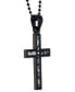 ფოტო #2 პროდუქტის Men's Diamond Accent Camo Carbon Fiber 24" Cross Pendant Necklace in Black Ion-Plated Stainless Steel