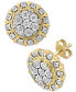 ფოტო #3 პროდუქტის EFFY® Diamond Halo Stud Earrings (3/8 ct. t.w.) in 14k Two-Tone Gold