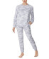 ფოტო #3 პროდუქტის Women's 2-Pc. Brushed French Terry Jogger Pajamas Set