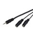 Фото #1 товара Wentronic 3.5 mm Audio Y-Shaped Cable Adapter - 1x Male to 2x Female Mono - 0.2m - 3.5mm - Male - 2 x 3.5mm - Female - 0.2 m - Black