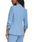 Фото #2 товара Petite Solid Ruched-Sleeve Single-Button Jacket