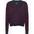 TOMMY JEANS Essential Ext v neck sweater Navy / Red Stripe, S - фото #1