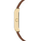 Фото #3 товара Women's Gold-Tone and Brown Faux Leather Strap Watch 29mm