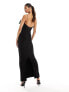 Vesper cami bow detail maxi dress in black 44 - фото #3