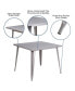 Фото #9 товара Adana 35.5" Square Metal Dining Table For Indoor And Outdoor Use