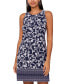 Women's Sleeveless Printed Keyhole Shift Dress