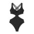 Фото #4 товара Women's Braided Strap Detail Monokini One Piece Swimsuit - Shade & Shore Black S