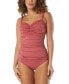 Women's Charisma Tie-Back Ruched Bra-Sized Pleated Tankini Top