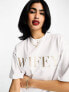 Фото #1 товара Six Stories wifey statement tee in white