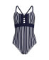 Plus Size Chlorine Resistant Lace Up One Piece Swimsuit