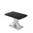 Фото #1 товара Modern Square Dining Table, Stretchable, Printed Black Marble Tabletop, X-Shaped Metal Base