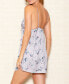 Satin Hummingbird Print Chemise Nightgown Lingerie, Online Only