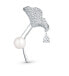 Sparkling 2in1 crystal and genuine Ginkgo pearl brooch JL0838