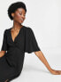 Фото #3 товара ASOS DESIGN angel sleeve midi dress in black