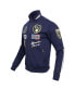 Фото #2 товара Men's Navy Milwaukee Brewers Fast Lane Full-Zip Track Jacket