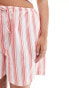 ASOS DESIGN Curve pull on short in red deckchair stripe