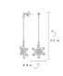 Christmas Cubic Zirconia Frozen Winter Holiday Party Linear Chain Pave CZ Snowflake Dangle Earrings For Women Teen .925 Sterling Silver