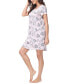 ფოტო #3 პროდუქტის Women's Short sleeve Combo Sleepshirt Nightgown