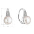 Silver earrings with a river pearl 21070.1