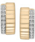 ფოტო #3 პროდუქტის Diamond Edge Small Huggie Hoop Earrings (1/6 ct. t.w.) in Gold Vermeil, Created for Macy's