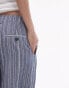 Topshop low slung tailored stripe trouser in blue