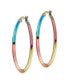 ფოტო #2 პროდუქტის Stainless Steel Polished Rainbow IP-plated Hoop Earrings