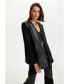 Фото #2 товара Women's V-Neck Pleather Jacket