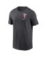 Men's Charcoal Minnesota Twins Logo Sketch Bar T-shirt