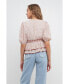 ფოტო #5 პროდუქტის Women's Pleated Floral Top