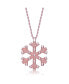 ფოტო #1 პროდუქტის Sterling Silver Cubic Zirconia Snowflake Pendant