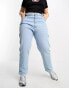 Wrangler Plus mom jeans in blue waves denim