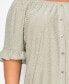 ფოტო #9 პროდუქტის Plus Size Swiss Dot Button Front Ruffle Sleeve Top