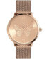 ფოტო #1 პროდუქტის Women's Signature Butterfly Rose Gold-Tone Stainless Steel Mesh Watch 35mm