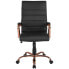 Фото #3 товара High Back Black Leather Executive Swivel Chair With Rose Gold Frame And Arms