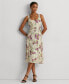 ფოტო #1 პროდუქტის Women's Floral Belted Crepe Sleeveless Dress