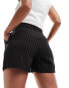 Фото #6 товара Pimkie high waisted tailored shorts in grey pinstripes