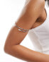 ASOS DESIGN arm cuff with wraparound wire design in silver tone