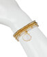 Gold-Tone 3-Pc. Set Mother-of-Pearl Shell Charm Beaded Stretch Bracelets