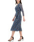 ფოტო #3 პროდუქტის Women's Printed Faux-Wrap Midi Dress