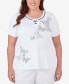 Plus Size All American Butterfly Heat Seat Short Sleeve Top Белый, 3X - фото #1