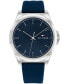 ფოტო #1 პროდუქტის Men's Quartz Blue Silicone Watch 42mm