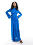 Daska high neck maxi dress in cobalt